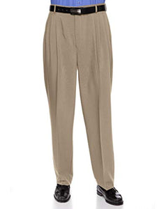 RGM Mens Dacron Rayon Pleated Front Dress Pants Tan 38 Medium at Amazon Men's Clothing store: