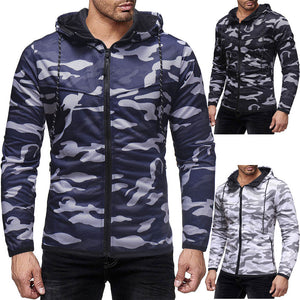  Men's Autumn Winter Camouflage Print Hoodie Sweatshirt Long SleeveTop Blouse  