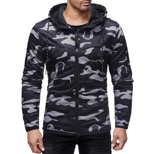  Men's Autumn Winter Camouflage Print Hoodie Sweatshirt Long SleeveTop Blouse  