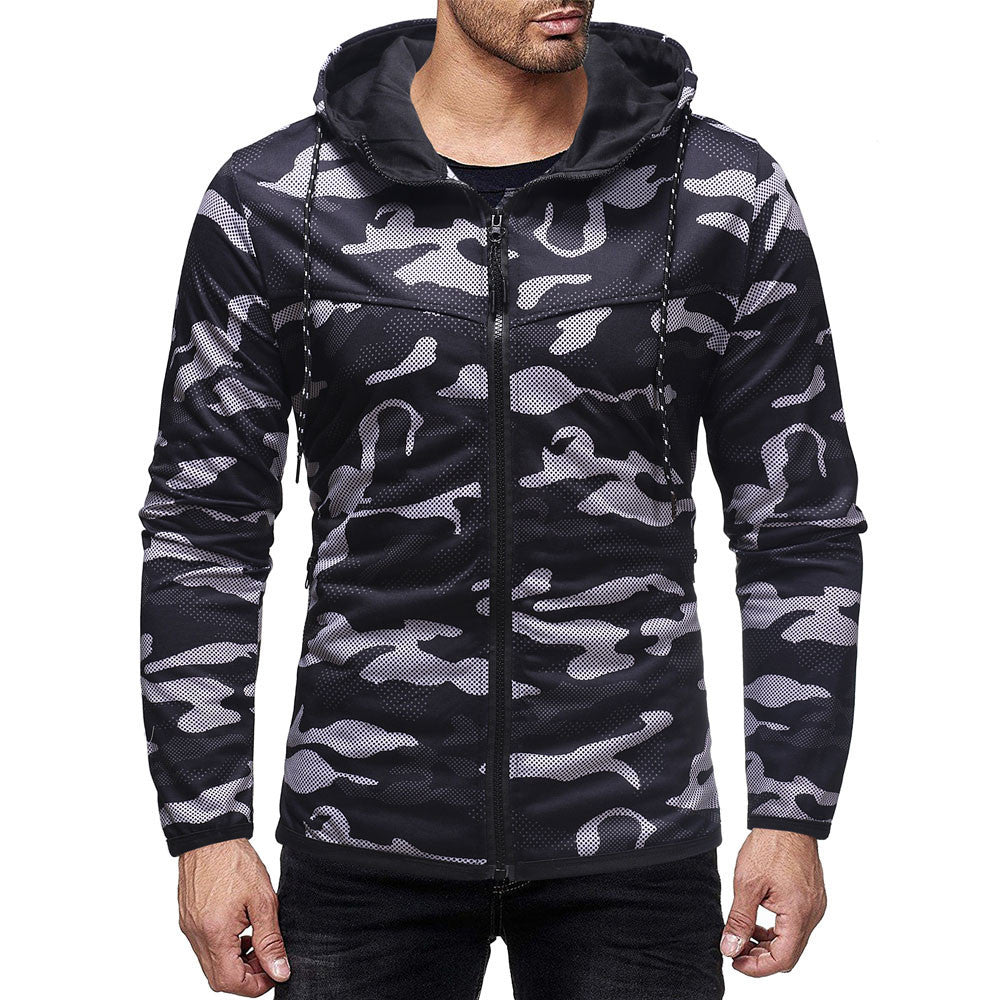  Men's Autumn Winter Camouflage Print Hoodie Sweatshirt Long SleeveTop Blouse  